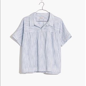 Madewell Shirred-Yoke Popover Top NEVER WORN